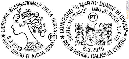 Per l’8 marzo: oltre ai dieci annulli uguali degli spazi filatelia, si aggiungerà un altro manuale a Reggio Calabria