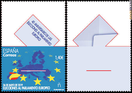 Il bozzetto del francobollo, davanti e dietro