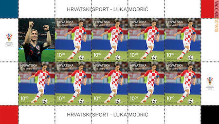 La versione a foglio dell’omaggio postale: comprende nove francobolli ed una vignetta