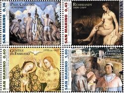 La serie sammarinese per gli artisti propone quattro francobolli, programmati il 5 aprile