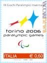 Riproduce il logo dell’evento il francobollo per la nona edizione dei Giochi paralmpici invernali