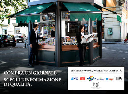 La campagna è coordinata dalla Federazione italiana editori giornali