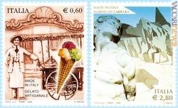 Due i francobolli che compongono la serie 2006 per il «Made in Italy»