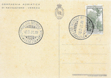 Tra le impronte inserite, quella per il “III Congresso internazionale del Rotary”, impiegata a Venezia nel 1935