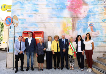 Il murale realizzato ora per ricordare Fabrizia Di Lorenzo, uccisa nell’attentato di Berlino del 19 dicembre 2016