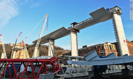 Il nuovo viadotto sul torrente Polcevera: il cantiere al 23 gennaio (foto: Commissario ricostruzione Genova)