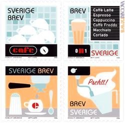 Quattro i francobolli domani al debutto per la cultura del caffè in Svezia. Uno, in particolare, offre un approfondimento interessante
