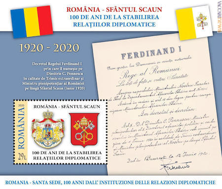 Il foglietto della Romania: arriverà il 5 maggio