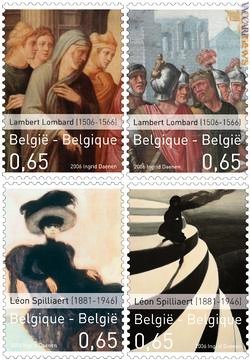 Quattro i francobolli che oggi il Belgio dedica all’arte; riguardano Lambert Lombard e Léon Spilliaert