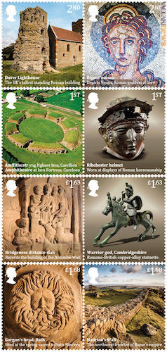 La serie: in otto francobolli altrettanti sguardi sull’eredità romana