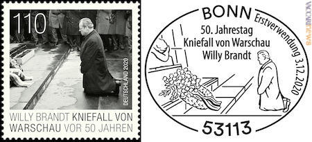 Il francobollo (ma c’è anche il foglietto) e il secondo annullo di Bonn