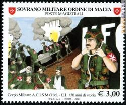«Il Corpo militare nell'esercizio della sua attività umanitaria in zona di guerra»: è il soggetto del 3,00 euro, in distribuzione dal 19 giugno