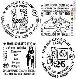 Oltre al francobollo, la strage di Bologna sarà ricordata quest'anno da alcuni annulli