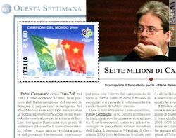 Parte dell'articolo di «Panorama» con l'immagine del francobollo