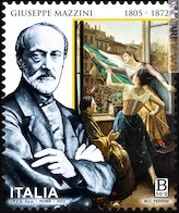 Il francobollo per Giuseppe Mazzini