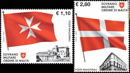 I due francobolli con le bandiere