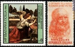 Numerosi i francobolli “leonardeschi”; diversi riprendono i lavori considerati nella mostra di Firenze