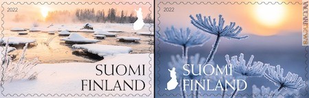 L’inverno preannunciato dalla Finlandia con questi due francobolli