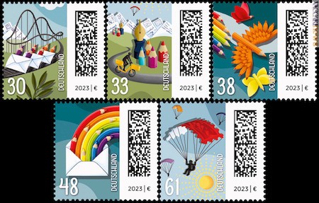 I cinque nuovi soggetti al debutto oggi presso gli sportelli postali tedeschi