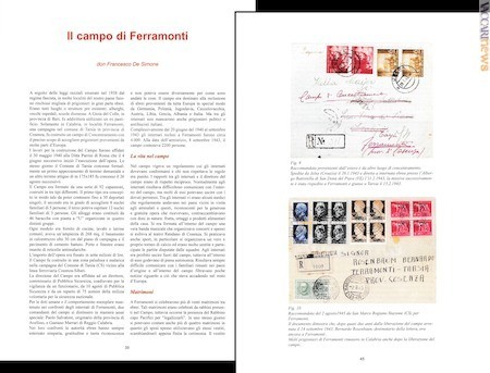 Due della pagine che caratterizzano il contributo sul campo di Ferramonti (Tarsia, Cosenza)