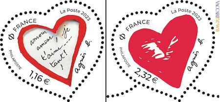 I due francobolli dovuti alla stilista Agnès Troublé
