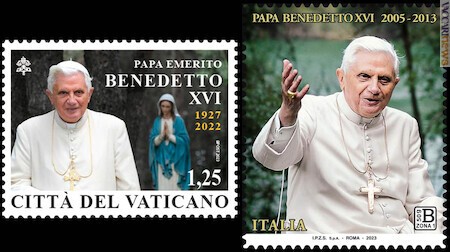 I due francobolli a confronto, il vaticano e l’italiano