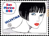 Valentina di Guido Crepax nel francobollo del 18 settembre 1997