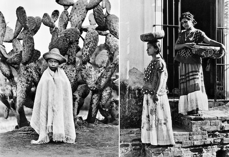 Tra le foto di Tina Modotti in mostra: “Bambino davanti a un cactus” e “Donne di Juchitán con «jìcara»”; sono state scattate in Messico all’incirca nel 1928 e nel 1929