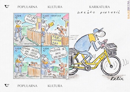 Una storia in quattro vignette raccolte nel foglietto dedicato al caricaturista Srećko Puntarić