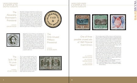 Due delle pagine della pubblicazione con alcuni dei reperti offerti