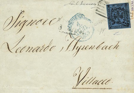 Il francobollo di Modena mostra un errore di composizione tipografica