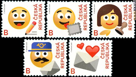 La spedizione di una lettera attraverso cinque francobolli che impiegano gli “emoji”