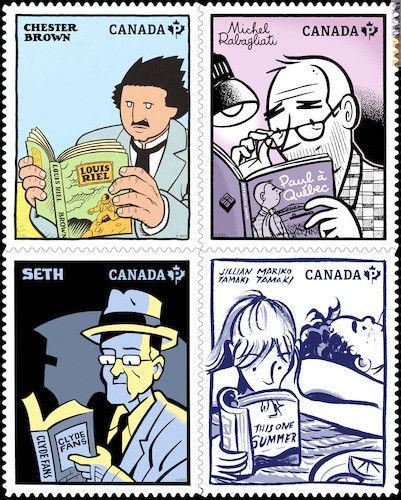 Cinque autori, quattro francobolli dal Canada