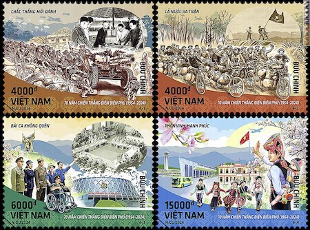 I quattro francobolli emessi per i settant’anni dalla vittoria