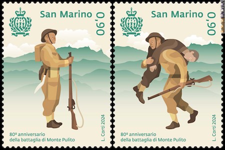 L’omaggio si compone di due francobolli raccolti in fogli che contengono altrettante serie