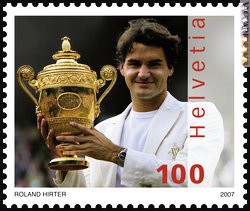 Presentato oggi il francobollo da un franco per il tennista Roger Federer