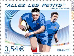 Il francobollo dedicato alla Nazionale francese di rugby e al giornalista Roger Couderc