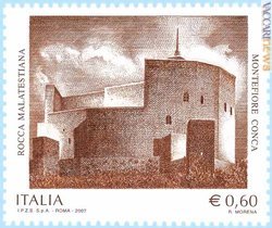 Il francobollo dedicato alla Rocca