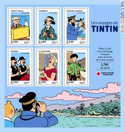 Il foglietto che Parigi ha dedicato a Tintin e a suoi compagni di avventura esce in vendita anticipata oggi; da lunedì la distribuzione generale