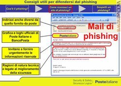 Una ripresa di Poste italiane spiega cos'è il «phishing» e come difendersi