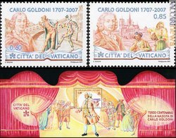 La serie vaticana è composta dai due francobolli e dal foglietto (qui riprodotti non in scala)