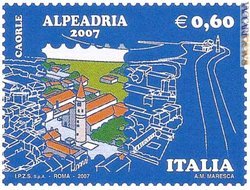I dettagli dell'impronta di valore impiegata per la cartolina postale italiana