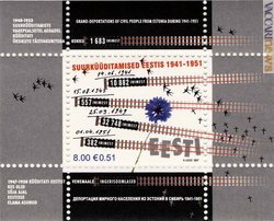 Il foglietto dedicato alle vittime estoni del periodo staliniano: le linee ferroviarie come emblema della deportazione