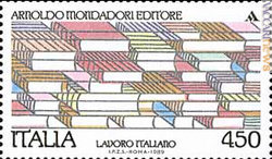 Il primo francobollo per la Mondadori è uscito nel 1989