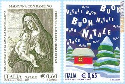 I due francobolli natalizi varati dall'Italia