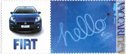 Il francobollo personalizzato britannico che promuove la Fiat e la «Punto»