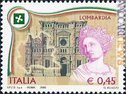 Il francobollo italiano del 2005 con la «rosa camuna», emblema al quale Bruno Munari ha lavorato