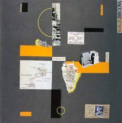 Il collage e tempera su cartone «Viaggio» del 1933 (Museo di arte moderna e contemporanea di Trento e Rovereto, Fondazione Vaf)