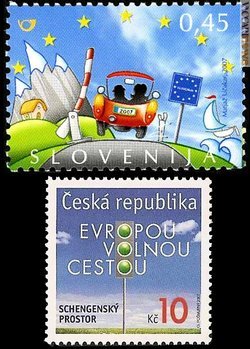 Il francobollo sloveno e quello ceco