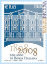 Il francobollo per la Borsa, con palazzo Mezzanotte